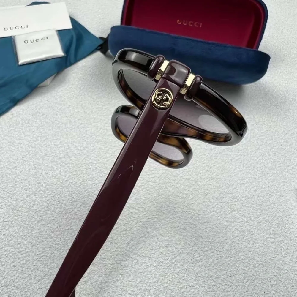 NWT Gucci GG1068SA-004 Havana Ivori Square 57mm Sunglasses